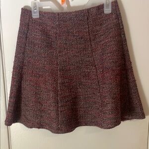 LOFT Burgundy Tweed Skater Skirt